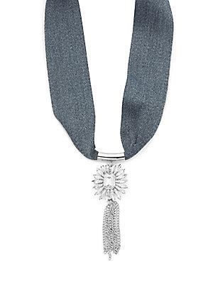 Cara Chainlink Tassel Pendant Tie-up Necklace