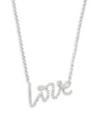 Effy Sterling Silver & White Diamond Love Necklace