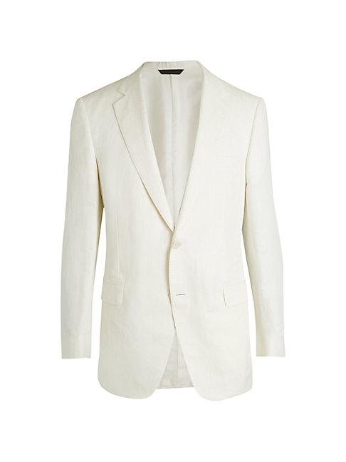 Saks Fifth Avenue Made In Italy Solid Linen-silk Blazer