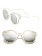Fendi Zigzag 49mm Round Sparkle Sunglasses