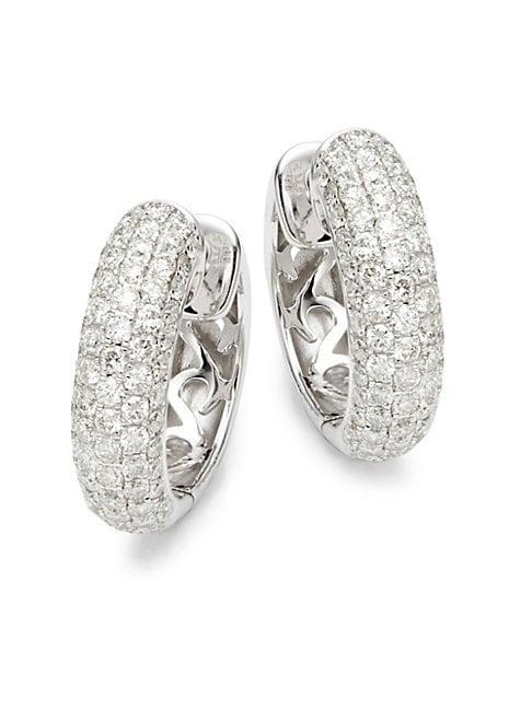 Effy 14k White Gold & Diamond Hoop Earrings