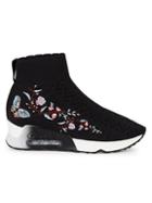 Ash Lotus Floral Embroidered High-tech Platform Wedge Sneakers