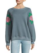Wildfox Embroidered Rose Sweatshirt