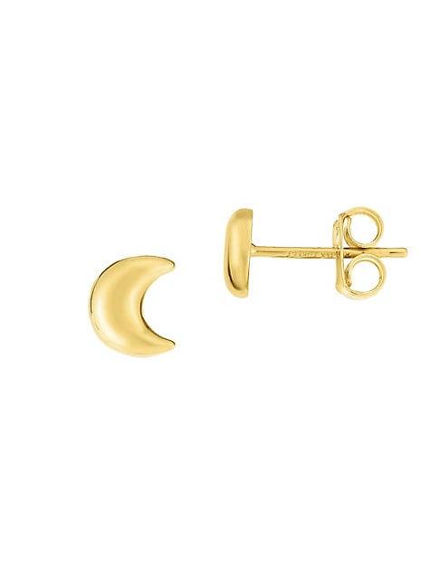Saks Fifth Avenue 14k Yellow Gold Half Moon Stud Earrings