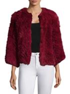 H Brand Jagger Chevron Rabbit Fur Jacket