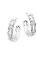 Judith Ripka Mercer Woven Sterling Silver Hoop Earrings/1.25