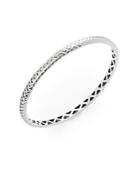 Effy Textured 18k White Gold Plated Sterling Silver Bangle Bracelet