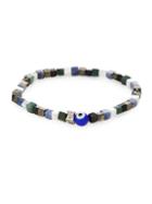 Jean Claude Multi-stone And Sterling Silver Beaded Bracelet