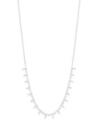 Meira T 14k White Gold Diamond Bar & Dot Necklace