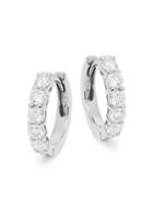 Diana M Jewels 14k White Gold & Diamond Hoop Earrings
