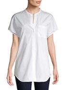 Vince Classic Cotton Popover Blouse