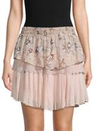 Allison New York Printed Tiered Mini Skirt