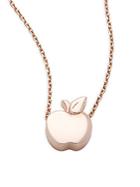Alex Woo Little Cities 14k Rose Gold Apple Pendant Necklace