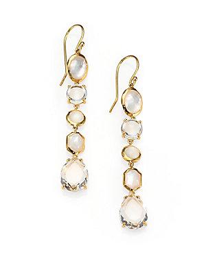 Ippolita Semi-precious Multi-stone & 18k Yellow Gold Linear Drop Earrings