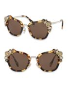 Miu Miu 51mm Crystal-embellished Square Sunglasses