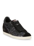 Ash Glittered Leather Sneakers