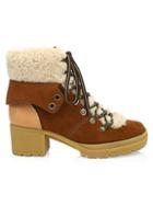 See By Chlo Eileen Lace-up Shearling-lined Ankle Boots