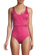 Calvin Klein Swim Pleated One-piece Swimsuit