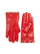 Valentino Studded Rolling Leather Gloves