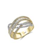 Effy 14k Yellow & White Gold Diamond Multi-band Ring