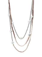 Alexis Bittar Beaded Silver Multi-strand Necklace