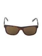Montblanc 56mm Tortoiseshell Square Sunglasses