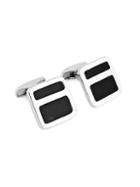 Zegna Sterling Silver & Onyx Square Cufflinks