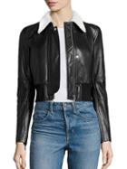 Helmut Lang Cropped Shearling & Leather Jacket