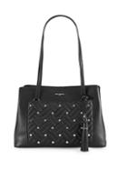 Karl Lagerfeld Paris Studded Woven Leather Tote