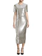 Diane Von Furstenberg Metallic Sequin Bodycon Dress