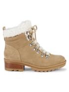 Marc Fisher Ltd Brylee Shearling-trim Suede Combat Boots