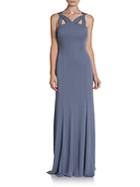 Vera Wang Sleeveless Jersey Strappy Gown
