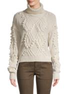 Allison New York Pom-pom Diamond-knit Turtleneck Sweater