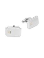 Saks Fifth Avenue Diamond And Stainless Steel Cuff Links