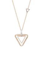Roberto Coin Diamond And 18k Rose Gold Triangle Pendant Necklace