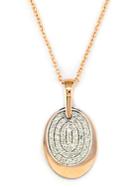 Effy Pav&eacute; Classica Diamond And 14k White & Rose Gold Pendant Necklace