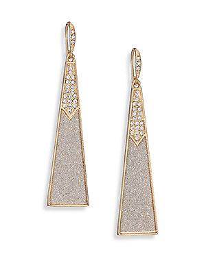 Abs Gold Coast Glitter Triangle Drop Earrings