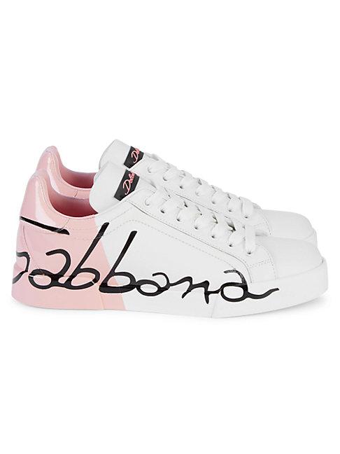 Dolce & Gabbana Two-tone Leather Logo Sneakers