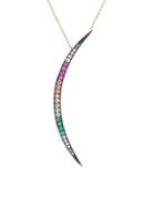 Gabi Rielle Multi-color Moon Pendant Necklace