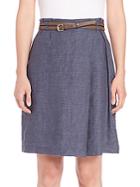 Peserico Belted Chambray Skirt