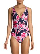 Dkny Moody Floral-print One-piece Swimsuit