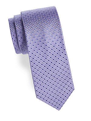 Saks Fifth Avenue Made In Italy Textured Graphic Silk Tie