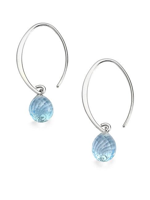 Saks Fifth Avenue Blue Topaz & Sterling Silver Arc Earrings