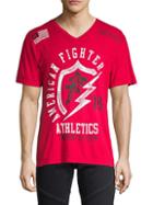 American Fighter V-neck Graphic Cotton Tee