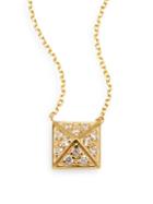 Kc Designs Brilliant 0.14 Tcw Diamond & 14k Yellow Gold Pyramid Necklace