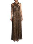 Calvin Klein Sleeveless Metallic Gown