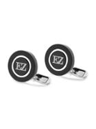 Zegna Round Logo Agate & Sterling Silver Cufflinks