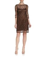 Kay Unger Sequined Lace Dress