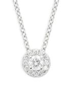 Nephora 14k White Gold & Diamond Halo Pendant Necklace