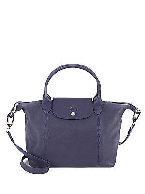 Longchamp Le Pliage Cuir Leather Small Top Handle Bag